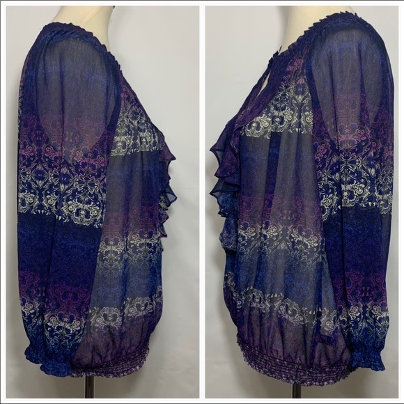 The Limited Semi-Sheer Ruffle Detail Blouse - Picture 3 of 12